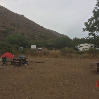 Sycamore Canyon Campground - Our campsite (right), one of our neighbors' campsite (left). - Parks Near Me - Malibu, California Sycamore Canyon Campground - Our campsite (right), one of our neighbors' campsite (left). - Parks Near Me - Malibu, California