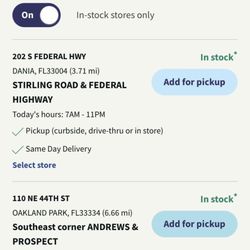 Walgreens - Screenshot of product availability