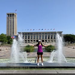 Esplanade de la Plage - Downtown on our way to the beach walking from port