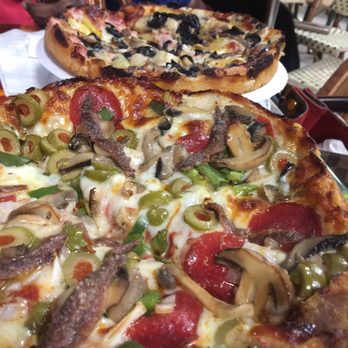 Matthew's Pizza - 10" Everything Pizza (forefront) and 10" 4 Seasons Pie Pizza (background)...... - Pizza Near Me - Baltimore, Maryland