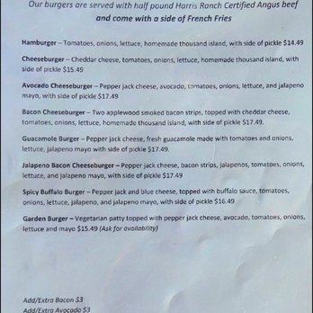 Two Rivers Cafe - The second page of the menu offers several varieties of burgers, with lots of add-ons. There is a burger on the menu for all burger lovers. - Pizza Near Me - Downieville, California Two Rivers Cafe - The second page of the menu offers several varieties of burgers, with lots of add-ons. There is a burger on the menu for all burger lovers. - Pizza Near Me - Downieville, California
