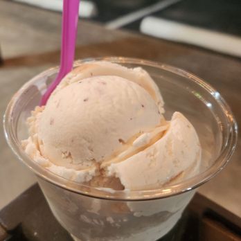 Mad Mike's Ice Cream - Strawberry cheese cake double scoop - Ice Cream & Frozen Yogurt Near Me - Pantego, Texas Mad Mike's Ice Cream - Strawberry cheese cake double scoop - Ice Cream & Frozen Yogurt Near Me - Pantego, Texas