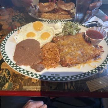 Barney's Beanery - The Mexican Breakfast with the Pork enchiladas. - Breakfast & Brunch Near Me - West Hollywood, California