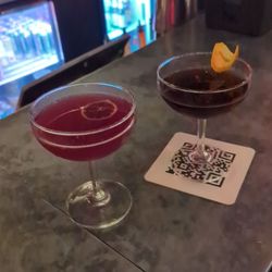 Black Currant Manhattan and Doll Embalmer