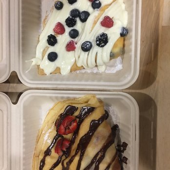 Xielo Artisan Desserts - Both were really good. Nutella, Bananas and Strawberries. Mine was a Berries and a Vanilla Cream. Not overly sweet. Both were outstanding. - Creperies Near Me - Oxnard, California Xielo Artisan Desserts - Both were really good. Nutella, Bananas and Strawberries. Mine was a Berries and a Vanilla Cream. Not overly sweet. Both were outstanding. - Creperies Near Me - Oxnard, California