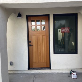 Jose Professional Painting - Touched up door frame and filled in some stucco. - Painters Near Me