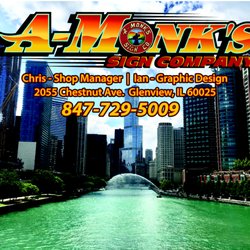 A Monks Sign - Chris as sign shop manger and Ian amazing graphic design skill. 2 brother holding it down.