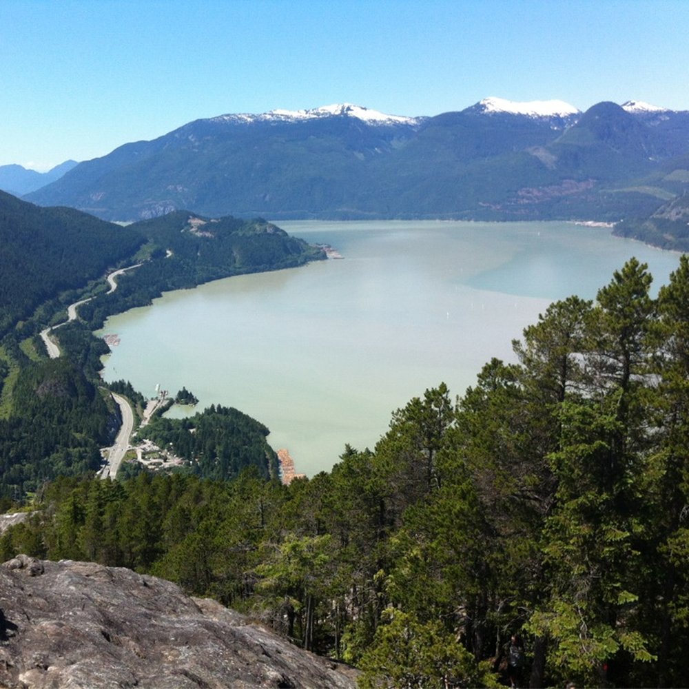 From peak 1 - Howe Sound & Sea to sky hwy on the left From peak 1 - Howe Sound & Sea to sky hwy on the left
