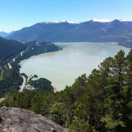 From peak 1 - Howe Sound & Sea to sky hwy on the left From peak 1 - Howe Sound & Sea to sky hwy on the left