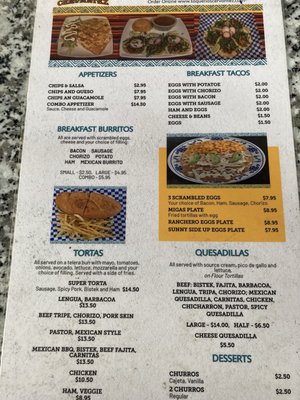 Menu photo 2 Taquerias cervantez Allen, TX