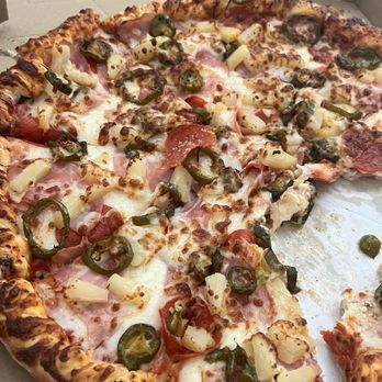 Pizza Express - Hawaiian pizza with pepperoni and jalapeño - Pizza Near Me - Castro Valley, California