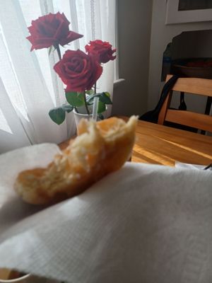 Rose Donuts And Ice Cream by null