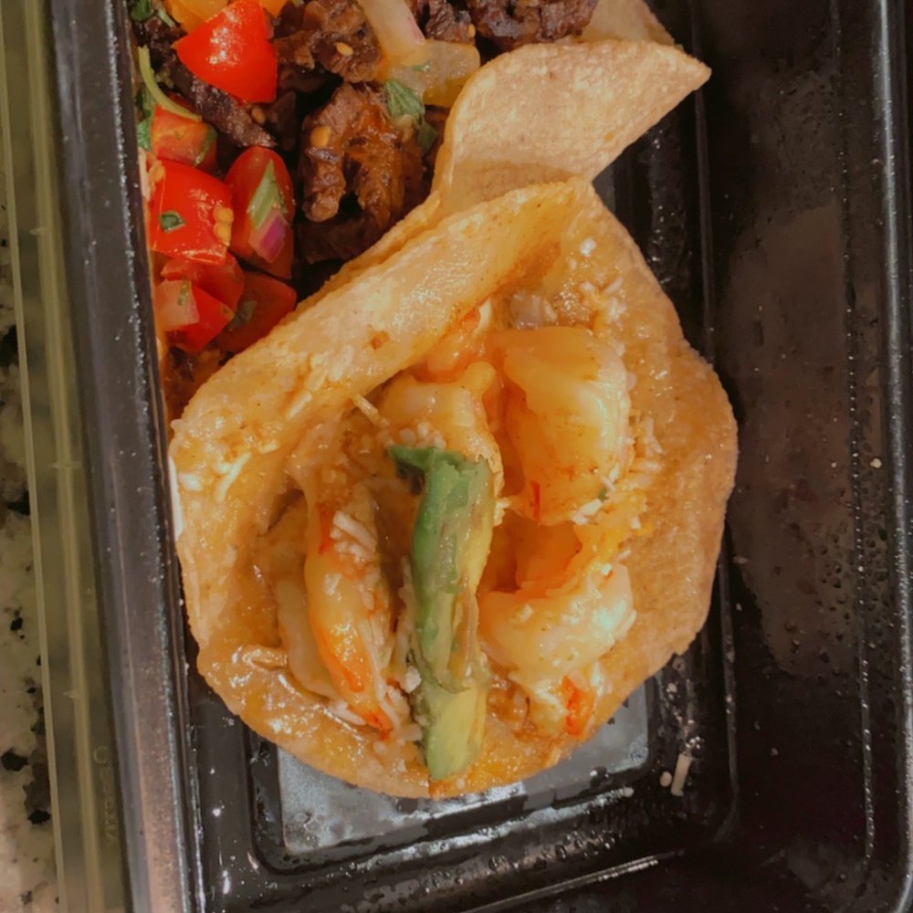 El Vez - This was my togo plate, the picture doesnt do it justice it was AMAZING. One steak and one shrimp taco - Mexican Near Me - Philadelphia, Pennsylvania El Vez - This was my togo plate, the picture doesnt do it justice it was AMAZING. One steak and one shrimp taco - Mexican Near Me - Philadelphia, Pennsylvania