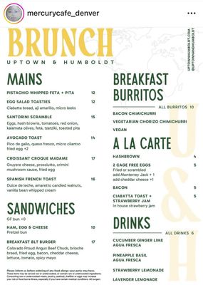 Menu photo 1 Mercury Cafe Denver, CO
