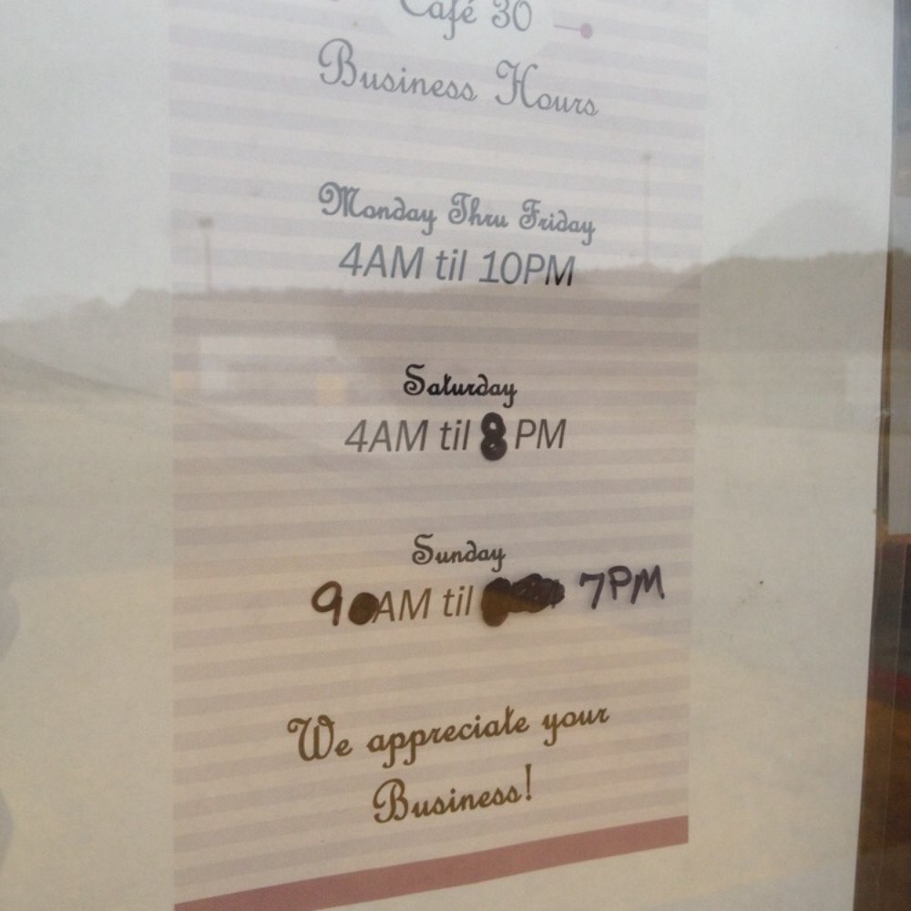 Cafe 30 - Their hours - American Near Me - Winfield, Alabama