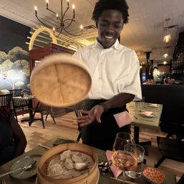 Smiling Waitstaff and gyoza