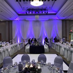 T & J's Sounds Productions - Uplighting setup at Ko'olau Ballrooms.