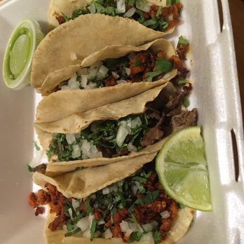 Tacos Gomez - 4 tacos: chorizo, asada, two al pastor - Food Trucks Near Me - Charlottesville, Virginia