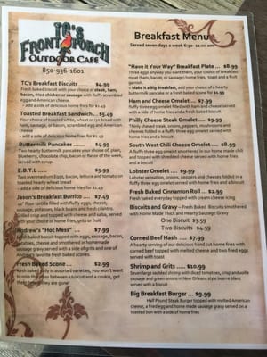 Menu photo 8 TC's Front Porch Navarre, FL