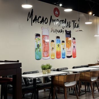 Macao Imperial Tea - Mural on wall~ - Bubble Tea Near Me - Burnaby, British Columbia