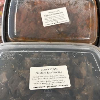 Vegan Stops - Eggplant Casserole and Sauteed Mushrooms - Vegan Near Me - Garden Grove, California Vegan Stops - Eggplant Casserole and Sauteed Mushrooms - Vegan Near Me - Garden Grove, California