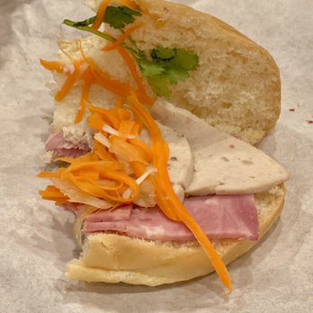 Boba Tea & Coffee - 1. Ham and Steamed Pork Sandwich "with cilantro." The other half didn't even have leaves, just two stem pieces. - Taiwanese Near Me - Redding, California Boba Tea & Coffee - 1. Ham and Steamed Pork Sandwich "with cilantro." The other half didn't even have leaves, just two stem pieces. - Taiwanese Near Me - Redding, California