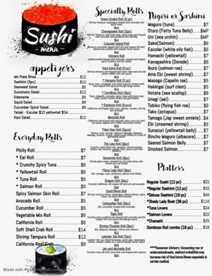 Menu photo 1 Oomboon Restaurant Colonial Beach, VA
