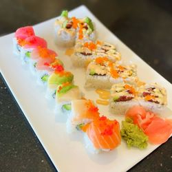 Matsuyama Restaurant - Rainbow Roll and House Spicy Tekka Maki
