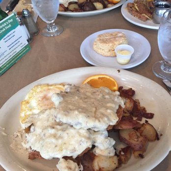 Spring Lake Cafe - Chicken fried steak, eggs, O'Brien potatoes, biscuit and blueberry French toast. Yum! - Breakfast & Brunch Near Me - Fircrest, Washington Spring Lake Cafe - Chicken fried steak, eggs, O'Brien potatoes, biscuit and blueberry French toast. Yum! - Breakfast & Brunch Near Me - Fircrest, Washington