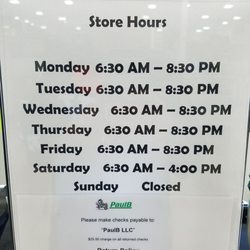 PaulB Hardware - Hours