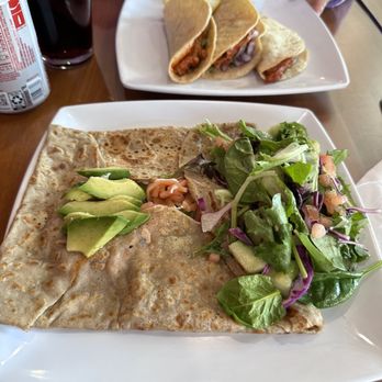 Le Fernández Café - Smoked salmon crepe. Didn't care for the dressing. Wife got the street tacos--quite flavorful with a green tomatillo (?) sauce. - Breakfast & Brunch Near Me - Columbus, Indiana Le Fernández Café - Smoked salmon crepe. Didn't care for the dressing. Wife got the street tacos--quite flavorful with a green tomatillo (?) sauce. - Breakfast & Brunch Near Me - Columbus, Indiana