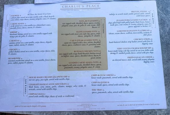 Menu photo 1 Charlie’s Place Fort Wayne, IN Menu photo 1 Charlie’s Place Fort Wayne, IN