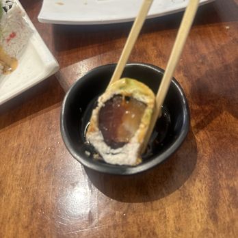 Joy Sushi - Crab on the outside instead of rice for Lambada eoll - Japanese Near Me - San Leandro, California
