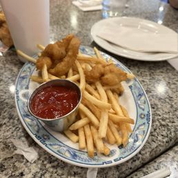 Kids chicken tender and fries