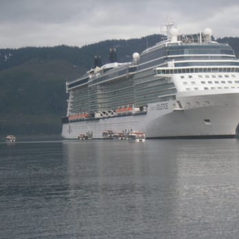 Icy Strait Point - Our ship tendered out in the bay at Icy Strait Point - Travel Services Near Me - Hoonah, Alaska