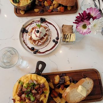 Sweet Maple - Souffleggs with Earl Grey Blueberry Croffle - New American Near Me - Walnut Creek, California Sweet Maple - Souffleggs with Earl Grey Blueberry Croffle - New American Near Me - Walnut Creek, California