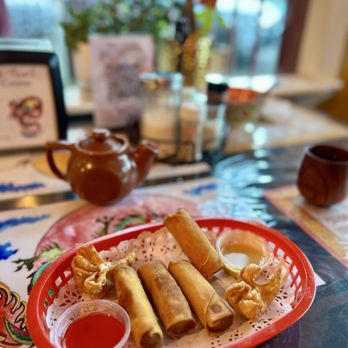 The Red Pearl - Vegetable Spring Rolls (2). Loved these. The mustard sauce with great mixed with the sweet n sour sauce! - Chinese Near Me - Boulder Creek, California The Red Pearl - Vegetable Spring Rolls (2). Loved these. The mustard sauce with great mixed with the sweet n sour sauce! - Chinese Near Me - Boulder Creek, California