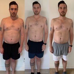Sorecore Training - Before and after in 8 weeks lost 20 pounds and went from 27% body fat to 17% body fat by doing Fit In 4 twice with SoreCore!