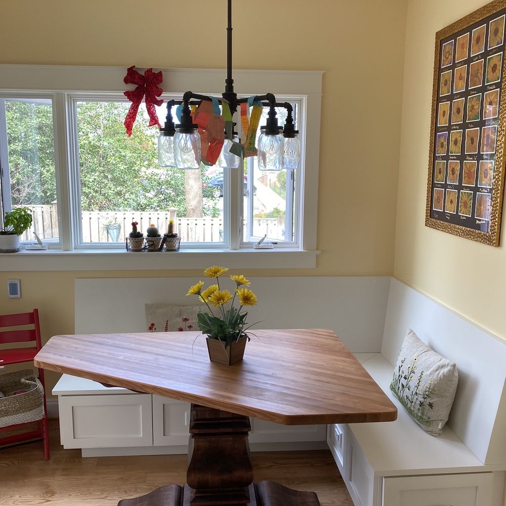 Parz Designs - Our new breakfast nook bench & table from Parz Designs! - Interior Design Near Me - Falls Church, Virginia