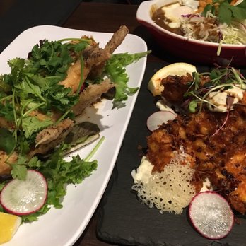 Tamari Bar - Left: HH monsoon wings! Right: Salmon crisps - Izakaya Near Me - Seattle, Washington Tamari Bar - Left: HH monsoon wings! Right: Salmon crisps - Izakaya Near Me - Seattle, Washington