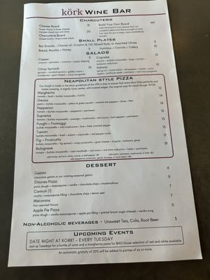 Menu photo 7 Kork Wine Bar Georgetown, TX