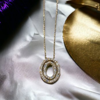 JM Jewelers - 18K yellow gold double oval necklace with diamonds - Jewelry Near Me - Schenectady, New York JM Jewelers - 18K yellow gold double oval necklace with diamonds - Jewelry Near Me - Schenectady, New York