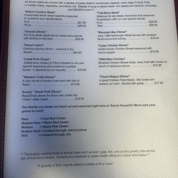 Ranch House Diner - Menu - Diners Near Me - Snowville, Utah Ranch House Diner - Menu - Diners Near Me - Snowville, Utah