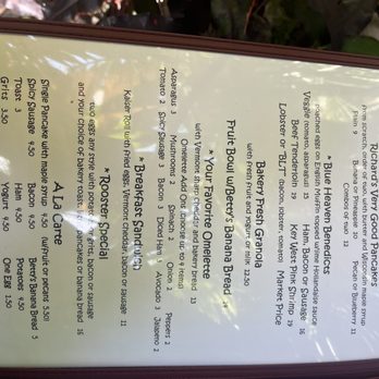 Blue Heaven - Menu, 1st half - Breakfast & Brunch Near Me - Key West, Florida