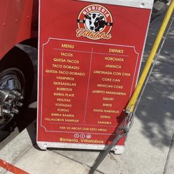 Birrieria Villalobos - Menu