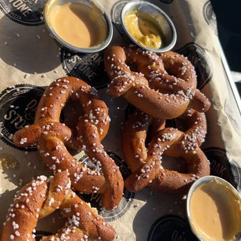 Oak & Stone - Pretzels with Beer Cheese & Mustard - Pizza Near Me - Bradenton, Florida Oak & Stone - Pretzels with Beer Cheese & Mustard - Pizza Near Me - Bradenton, Florida