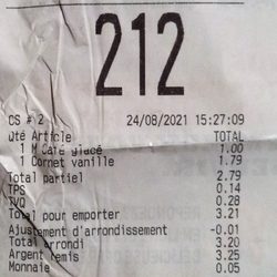 McDonald's - 24 août 2021 / $3.20 avec taxes