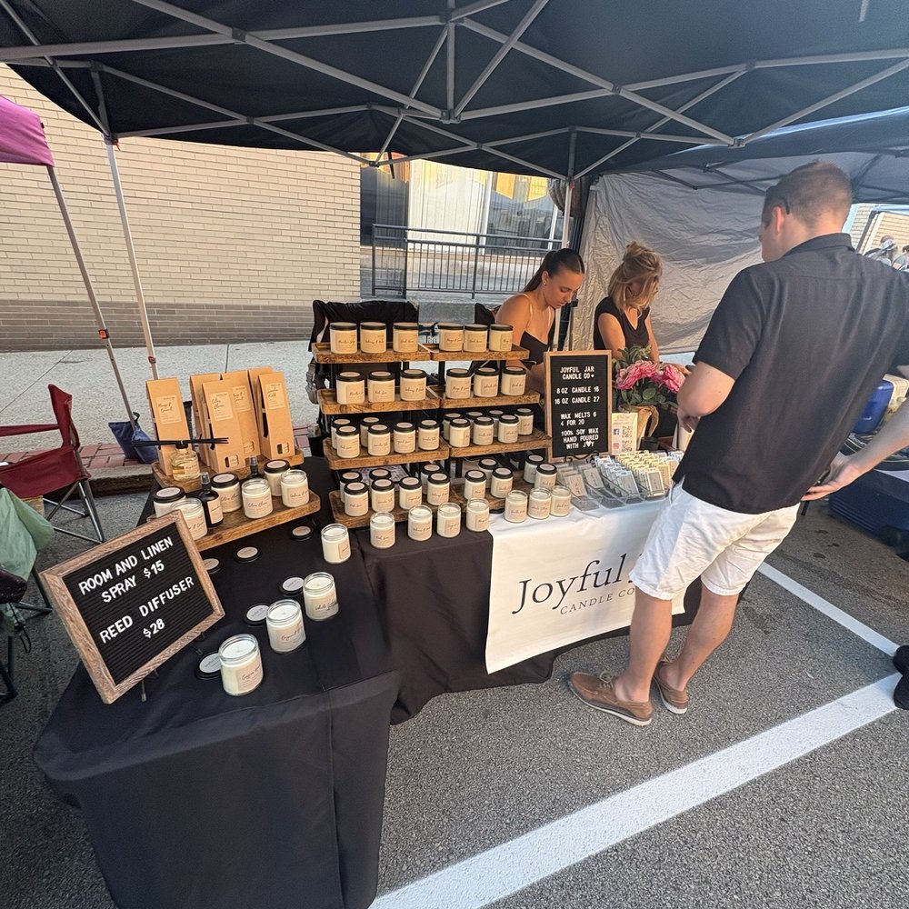 Joyful Jar Candle - Booth Setup at Greensburg Night Market - July 2026 - Candle Stores Near Me