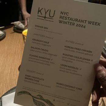 KYU - Restaurant week menu 2024 - Asian Fusion Near Me - New York, New York