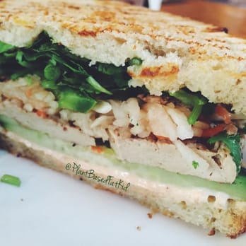 Freesoulcaffe - The Panini Poulet, it's their take on the Vietnamese Banh Mi. I'm not one to order Banh Mi wannabes but they executed it well. - Vegan Near Me - Tustin, California